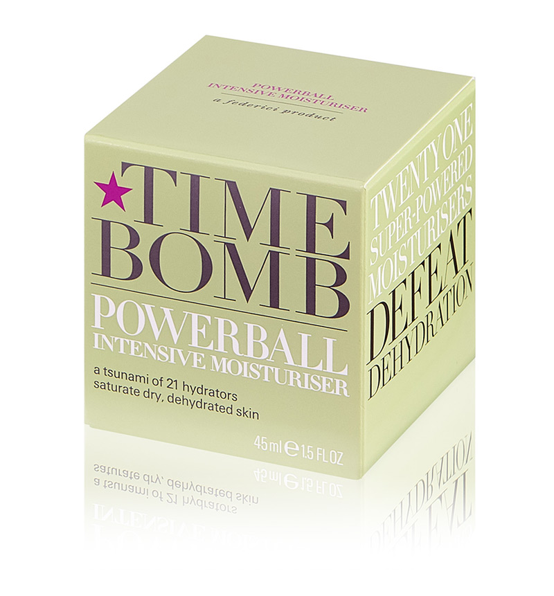 Green packaging for Time Bomb Power Ball Intensive Moisturiser